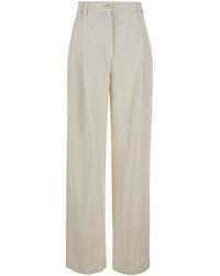 Brunello Cucinelli - High-Waisted Straight Leg Trousers - Lyst