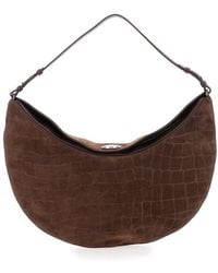Jacquemus - 'Le Calisso Rond Large' Shoulder Bag With Adjustable Strap And Embossed Crodocile Effect - Lyst