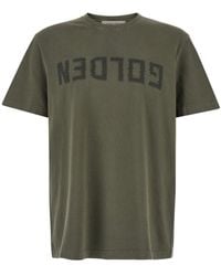 Golden Goose - T-Shirt With Front Logo And Front Patch Logo - Lyst
