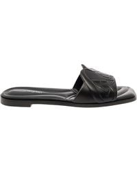 McQueen - Seal Leather Flat Sandals - Lyst