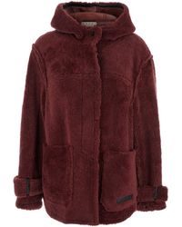 Marni - Jacket With Hood With Buttons And Logo Patch On The Front - Lyst