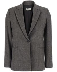 Antonelli - Gotland Single Breasted Blazer With Notch Lapels And Long Sl - Lyst