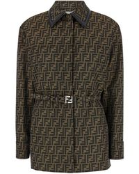 Fendi - Jacket With All-Over Ff Motiv - Lyst