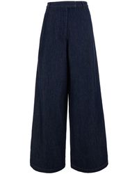Dries Van Noten - 'Penn' Jeans With Logo Patch On The Back And Wide Leg - Lyst