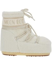 Moon Boot - Icon Low Fleece Ankle Boots With Rubber Sole And Fleece Lini - Lyst