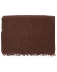 Brunello Cucinelli - Sciarpa Con Design Rettangolare E Decorazione Con P - Lyst