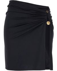 Versace - Skirt With Pin Detail With Logo And Side Slit - Lyst