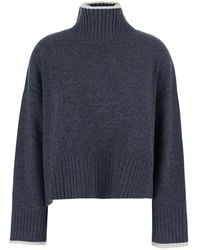Pinko - Sweater With High Neck And Logo Patch On The Back - Lyst