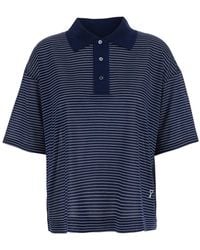 Ami Paris - Polo Con Motivo A Righe E Logo Ami De Coeur Ricamato Sul Fro - Lyst