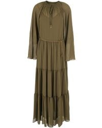 MICHAEL Michael Kors - Long Dress With Long Sleeves And Ruches Det - Lyst