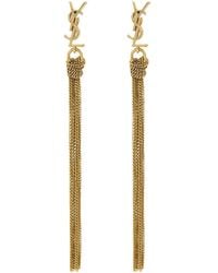 Saint Laurent - Earrings Cassandre Brass - Lyst