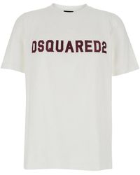 DSquared² - T-Shirt With Embroidered Logo On The Chest - Lyst