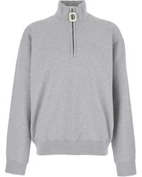 JW Anderson - Felpa A Collo Alto Con Chiusura Con Zip E Ricamo Logo - Lyst