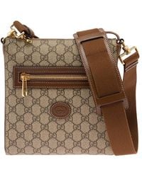 Gucci - And Ebony Crossbody Bag With Oval Interlocking G Patch - Lyst