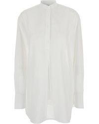 TOTEME - Cotton Shirt With Stand-Up Collar - Lyst