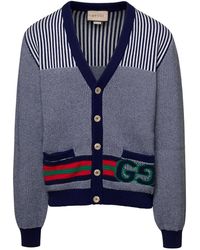 Gucci - L/ Cardigan Fine Cotton/Wool - Lyst
