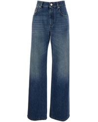 Brunello Cucinelli - Jeans With Logo Patch On The Rear And Monil Detail On The Loop - Lyst
