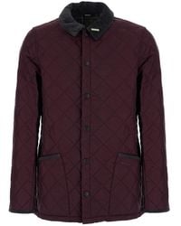 Barbour - Jacket With Classic Collar And Logo Lettering On The - Lyst