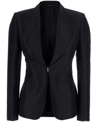 Gucci - Single-Breasted Jacket Silk Blazers - Lyst