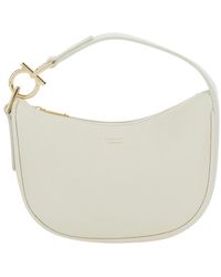 Ferragamo - Handbag With Top Handle With Gancini And Embossed Logo Lettering On The Front - Lyst