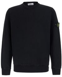 Stone Island - Crewneck Sweatshirt With Logo Patch On The Sleeve I - Lyst