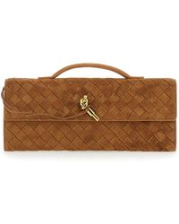 Bottega Veneta - Clutch 'Andiamo' With Handle And Intreccio Motif - Lyst