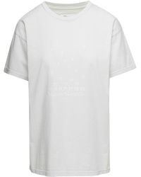Maison Margiela - T-Shirt Con Logo Frontale Bianca - Lyst