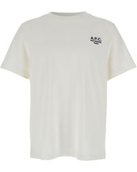 A.P.C. - Crewneck T-Shirt With Logo Embroidered On The Front - Lyst