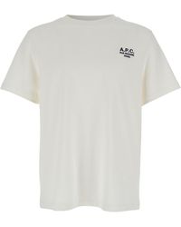A.P.C. - T-Shirt With Embroidered Logo On The Front - Lyst