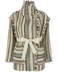 Isabel Marant - Cardigan 'Illisa' A Collo Alto Con Dettagli Sfrangiati E - Lyst