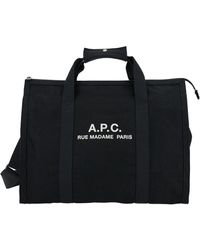 A.P.C. - Borsa Da Palestra Con Stampa Logo A Contrasto - Lyst
