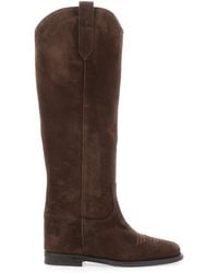 Via Roma 15 - Pointed Boots With Western-Style Shaft And Stitching - Lyst