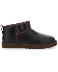 UGG - Classic Ultra Mini Leather Boots - Lyst