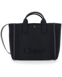 Chloé - Tote Bag 'Carry Media' With Logo Printed On The Front - Lyst