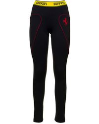 Ferrari Woman's Technical Fabric leggings With Logo - Black