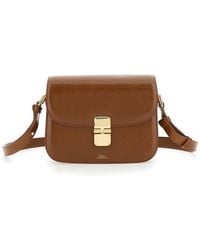 A.P.C. - Borsa A Tracolla 'Grace' Piccola Con Tracolla Regolabile E Logo - Lyst