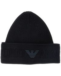 Emporio Armani - Berretto Con Maxi Ricamo Logo Sul Fronte - Lyst