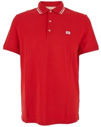 Valentino - Polo Shirt With Classic Collar With Stirped Detail And L - Lyst