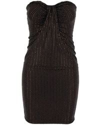VENUJA - Crystal Strapless Mini Dress With Elegant Details And Tech Fabr - Lyst