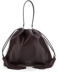 Etro - Kalispera Leather Shoulder Handbag With Fringes, Elegant Details - Lyst