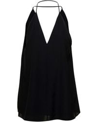 TOTEME - Silk Top With Double Halter Neck - Lyst