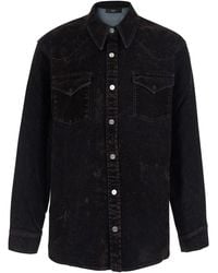 Amiri - Denim Shirt With Patches Cotton - Lyst