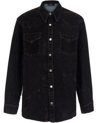 Amiri - Denim Shirt With Patches Cotton - Lyst