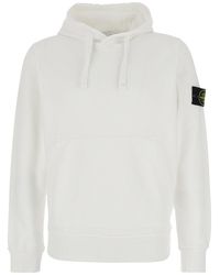 Stone Island - Hoodie With Drawstring And Logo Patch On Sleeve In - Lyst