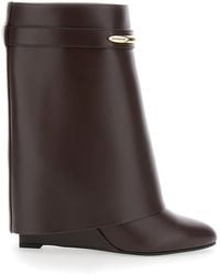 Givenchy - Wedge Heel Ankle Boots With Logo Plate On The Side - Lyst
