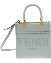 Fendi - 'Sunshine' Mini Light Tote Bag With Hot-Stamped Logo - Lyst