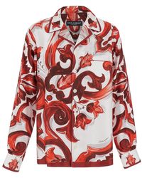 Dolce & Gabbana - Dolce & Gabbana Shirt With Hawaii Collar And All-Over Maiolica Print - Lyst