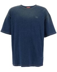 DIESEL - T-Shirt 'T-Boxt' Con Ricamo Logo Oval D Sul Fronte E Cuciture A - Lyst