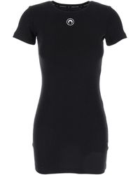 Marine Serre - T-Shirt Mini Dress With Logo - Lyst