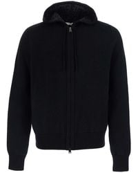 Fendi - Hooded Sweater With Drawstring And Front Zip Closure - Lyst